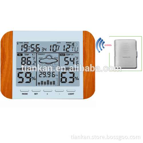 Wireless Weather Station with imitation wood finish